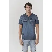 KOROSHI Camiseta marino / azul denim / azul pastel / rojo vino