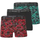 KOROSHI Calzoncillo boxer gris oscuro / esmeralda / rojo / negro