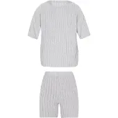 Ebeeza Pijama de pantalón corto gris moteado