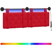 Syfax Cabecero colgante Con luz LED Rojo Cuero sintético