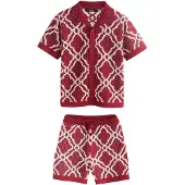 Next Conjunto borgoña / blanco