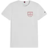 Tommy Hilfiger Camiseta 'Outline Flag Logo' blanco
