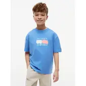 Tommy Hilfiger Camiseta 'Flag Graffiti' azul / melón / blanco