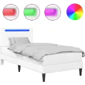 Syfax Estructura de cama Blanco 100 x 200 cm Cuero sintético