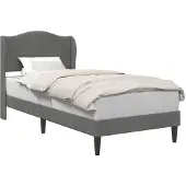 Syfax Estructura de cama Gris oscuro 90 x 190 cm Terciopelo