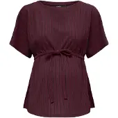 ONLY Maternity Top 'OLMPetris' rojo oscuro / negro