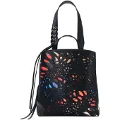 Desigual , Mochila mini mariposa, Poliuretano, Negro, U
