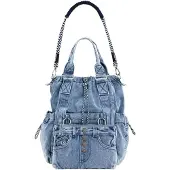 Desigual , Mochila multiposición denim, Algodon, Azul, U