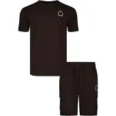 SikSilk Traje para estar en casa marrón oscuro / dorado / negro