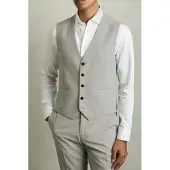 Reiss Check Waistcoat Grey Talla: 36 | Trajes Outlet | Hombre | Gris
