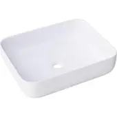 Sanycces Lavabo de encimera rectangular de cerámica blanca, modelo CATANIA
