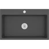 Syfax Fregadero hecho a mano acero inoxidable negro