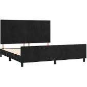 Syfax Estructura de cama sin colchón terciopelo negro 160x200 cm