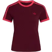 Adidas adidasCAMISETA AJUSTADA 3 STRIPES XL Maroon / Power Pink Mujer