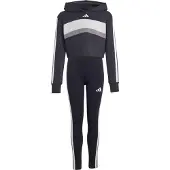 Adidas Chándal 'SEASONAL ESSENTIALS TIBERIO 3 STRIPES FLEECE LEGGINGS' gris oscuro / negro / blanco