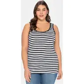 Sheego Top negro / blanco