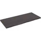 Syfax Encimera de baño madera tratada marrón oscuro 140x60x(2-4) cm