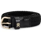 Tommy Hilfiger Cinturón 'Essential TH Monogram Braided Elastic' negro