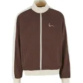 Karl kani Sudadera con cremallera crema / chocolate