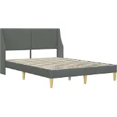 vidaXL Estructura de cama con colchón y cabecero, fabricada en poliéster ()