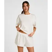 Hunkemoller Pijama de pantalón corto gris claro / blanco