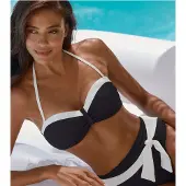 LASCANA Top de bikini negro / blanco