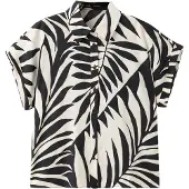 Mango Blusa 'LIFE' beige / negro
