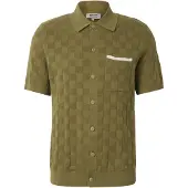INDICODE JEANS Cárdigan 'Brashin' oliva / offwhite