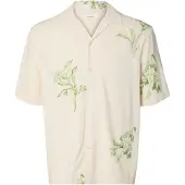Selected Camisa beige / verde claro