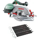 Bosch Sierra circular manual PKS 66-2 AF, 190 mm, 1600 W + disco de corte SpeedLine + guía de corte de 70 cm (0603502004)