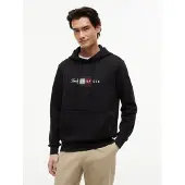 Tommy Hilfiger Sudadera 'Flag Graphic Drawstring' borgoña / negro / blanco