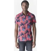 KOROSHI Camisa navy / azul claro / pitaya / blanco
