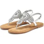 LASCANA Sandalias de dedo marrón / plata