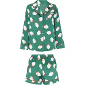 Mymo Pijama de pantalón corto piel / esmeralda / rojo / blanco