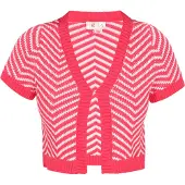 IZIA Cárdigan fucsia / blanco