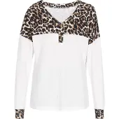 Faina Blusa marrón / negro / blanco