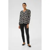 Kaffe Blusa 'KAAmber' negro / blanco