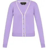 Faina Cárdigan lavanda / blanco