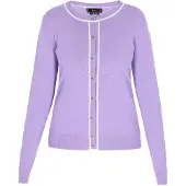 Faina Cárdigan lavanda / blanco