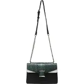 Faina Bolso de hombro verde oscuro / negro / blanco