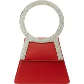Faina Bolso de mano rojo / plata / transparente