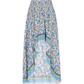 Usha Falda 'Festival Look' crema / azul / aqua / amarillo / lila