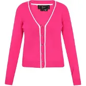 Faina Cárdigan fucsia / blanco