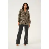 Kaffe Blusa 'Kamilia' beige oscuro / negro