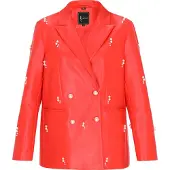 Faina Blazer rojo vivo / blanco perla