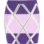 IZIA Falda lila / lila pastel / blanco