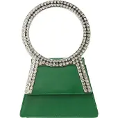 Faina Bolso de noche verde / plata / transparente