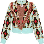 IZIA Cárdigan turquesa / rojo / negro