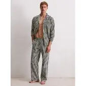 Marc O'Polo Pantalón de pijama ' Cozy Flannel ' crema / navy