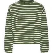 Ichi Sudadera 'BASMA' verde oscuro / blanco